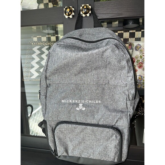 NEW MacKenzie-Childs PICNIC Backpack Heather Gray Insulated ADORABLE! - Picture 1 of 6
